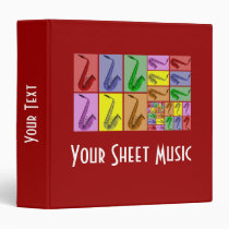 Collage of Colorful Saxophones Music Binder 1.5" at Zazzle
