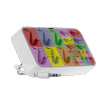 Collage of Colorful Saxophones on Mp3 Speaker Mini Speakers at  Zazzle