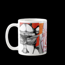 collage of reaching for raven mugs