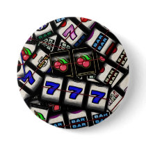Collage of Slot Machine Reels Pinback Button