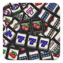 Collage of Slot Machine Reels Square Sticker