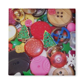 Collage with Christmas Tree Buttons magnet