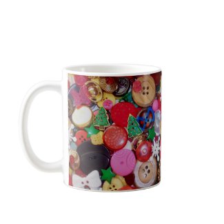 Collage with Christmas Tree Buttons mug