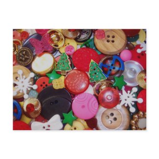 Collage with Christmas Tree Buttons postcard