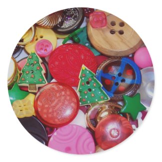Collage with Christmas Tree Buttons sticker