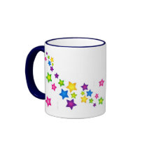 Collage with stars mugs