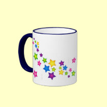 Collage with stars mugs