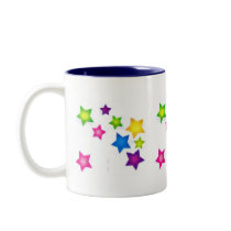 collage with stars mugs
