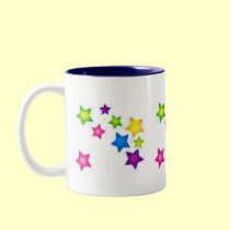 collage with stars mugs