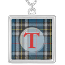 Collar del monograma de la tela escocesa de tartán collares