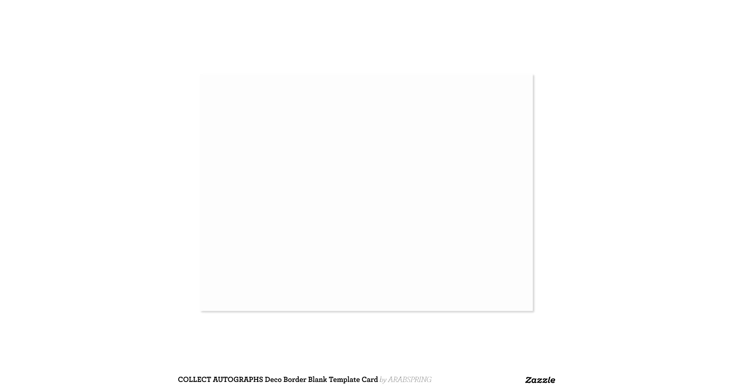 Collect Autographs Deco Border Blank Template Card Large Business Cards Pack Of 100 Zazzle Autograph Card Template