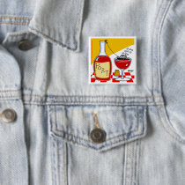 Collectible Funny Port Wine Cartoon Button by Swisstoons Collectible Funny Port Wine Cartoon Button