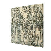 Collecting Herbs for Medicine, 1534 (woodcut) Stretched Canvas Prints