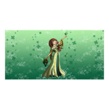 Collecting Shamrocks Picture Card
