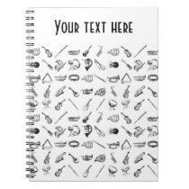 Collection of classical musical instruments note books