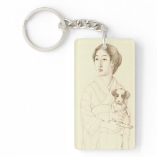Collection of Sketches of Beauties, Graphite art Acrylic Key Chain