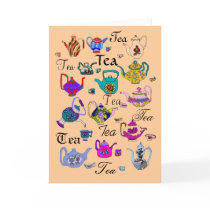 Collection of  Vintage Teapots (blank inside) cards
