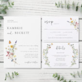 Wild Meadow Floral Arch Frame Wedding Invitation Zazzle