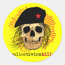 Collectivism Kills Round Stickers