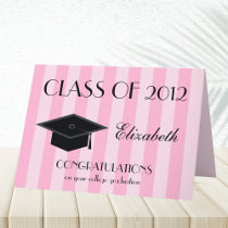 College Graduation Greeting Card -- Pink