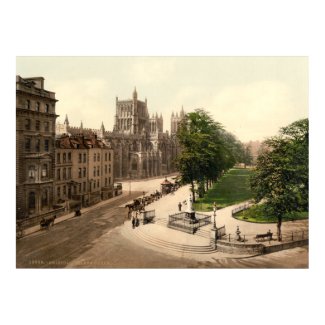College Green, Bristol England, antique print print