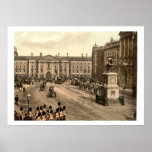 College Green & TCD, Antique Dublin Ireland Poster