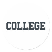 College Logo Round Sticker