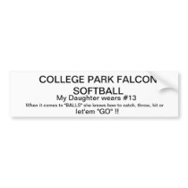 College Park Softball Bumper Stickers