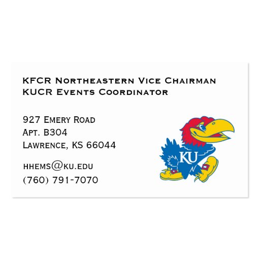 College Republicans 2 Business Card (back side)