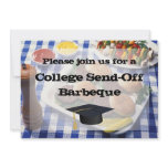 College Send-off BBQ Burgers on Table Personalized Custom Invitation