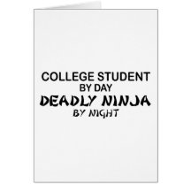 College Student Deadly Ninja by Night Card