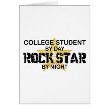 College Student Rock Star by Night Cards