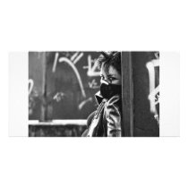 Collette Von Tora - Black and White Mask Postcard Personalized Photo Card