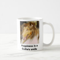 COLLIE1, Happiness is a Collie's smile mugs