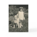 collie and little girl greeting card by amazingvintage collie and little girl greeting card