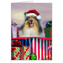 Collie Christmas Surpise cards