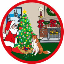 collie deck the halls photo sculptures