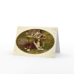 Collie Dog & Pups  Happy Birthday vintage 1910 Card