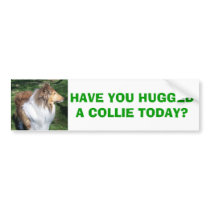 COLLIE, HAVE YOU HUGGED A COLLIE TODAY? bumper stickers