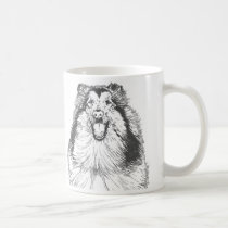Collie Head Study Art mugs