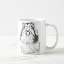 Collie Head Study Art mugs