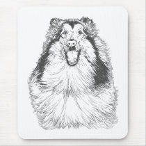 Collie Head Study Art mousepads