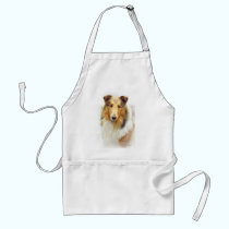 Collie Head Study in Color aprons