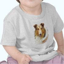 Collie Head Study in Color t-shirts