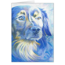 Collie in blue cards by pencilpetportraits Collie in blue cards