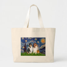 Collie Pair 1 - Starry Night Canvas Bag