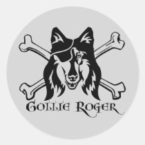 Collie Pirate Dog stickers