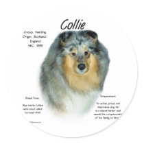 Collie (rough merle) History Design stickers by GreyWolfCreation Collie (rough merle) History Design stickers