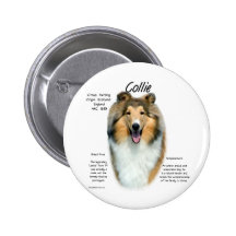 Collie (sable rough) History Design Pin