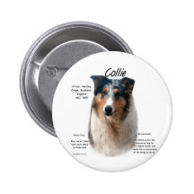 Collie (smooth merle) History Design Button